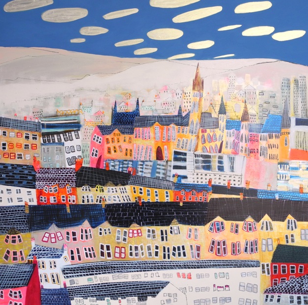 'City Lights, Evening View, Glasgow' by artist Nikki  Monaghan